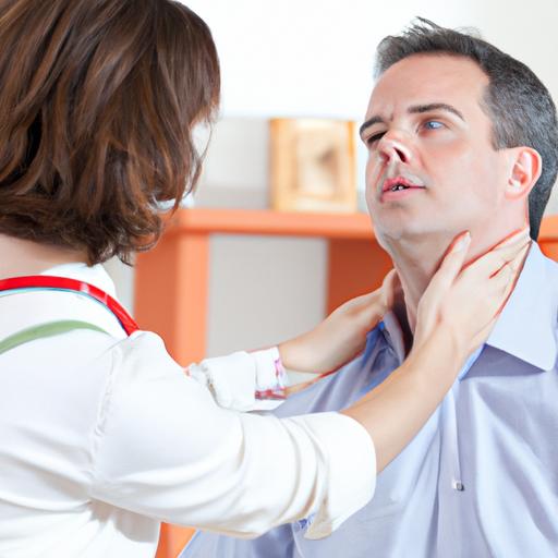 A doctor examining a patient suspected of having Graves' disease