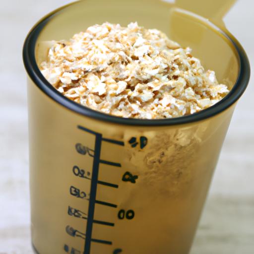 100g of oats measured and ready to be used in a healthy breakfast recipe